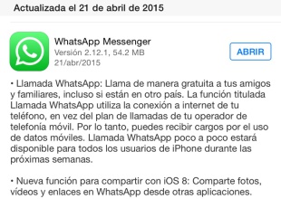 Llamadas de WhatsApp para iOS