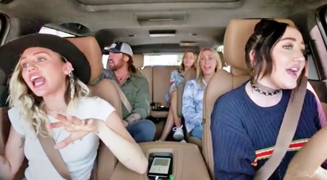 Carpool Karaoke Familia Cyrus