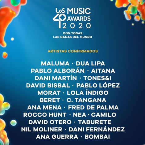 LOS40 Music Awards 2020 anuncia su cartel y fecha
